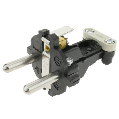 Clavija enchufe schuko recto macho IP44 negro