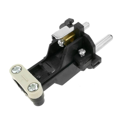 Clavija enchufe schuko recto macho IP44 negro