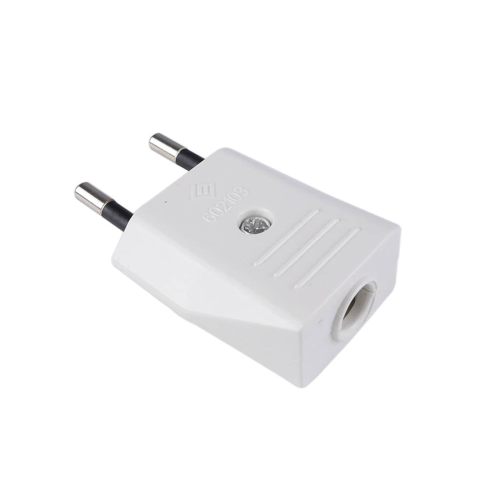 Clavija enchufe bipolar europlug macho blanco