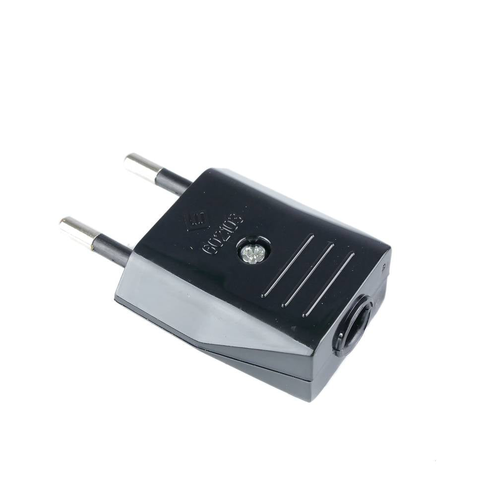 Clavija enchufe bipolar europlug macho negro