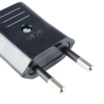 Clavija enchufe bipolar europlug macho negro
