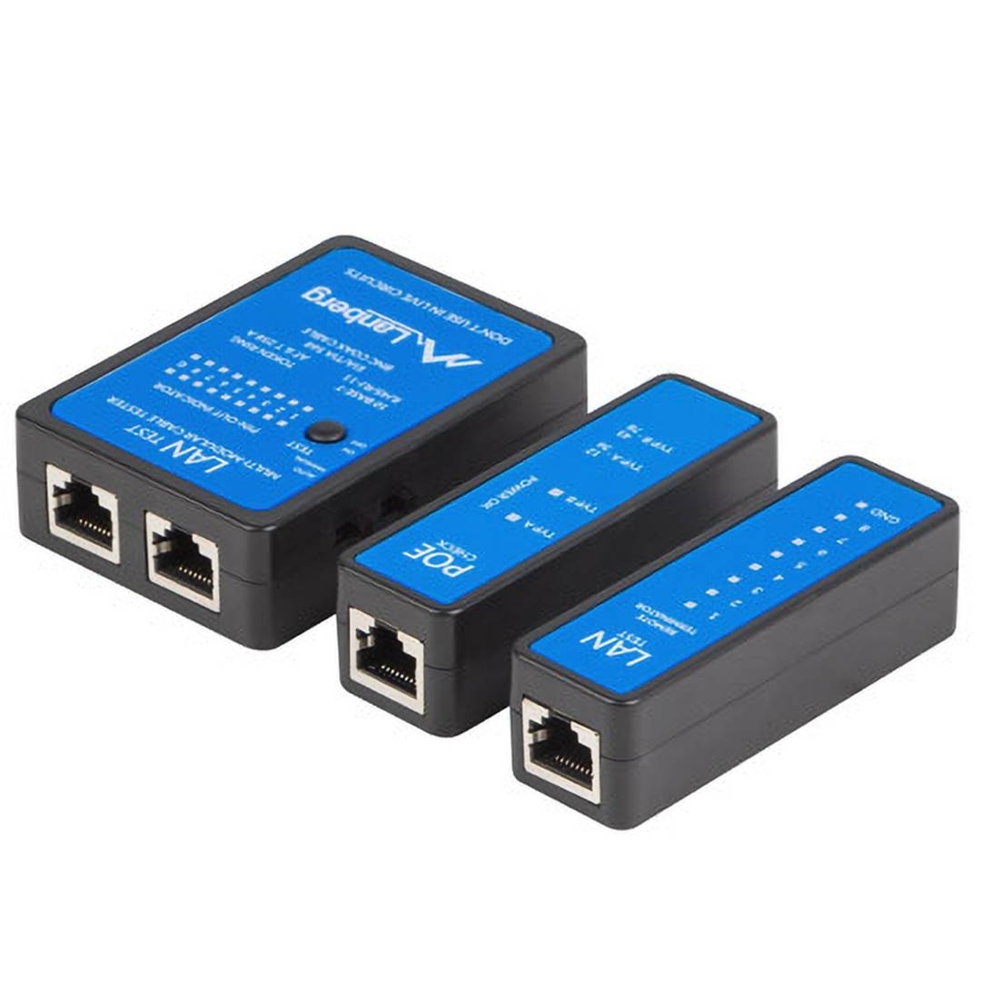 Comprobador de cables de red con POE Lanberg NT-0404 para RJ45 RJ12 RJ11 y coaxial