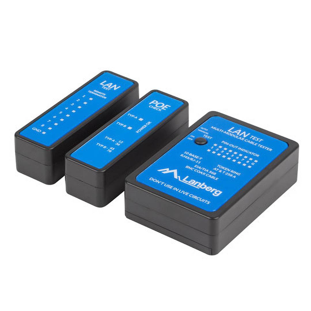 Comprobador de cables de red con POE Lanberg NT-0404 para RJ45 RJ12 RJ11 y coaxial