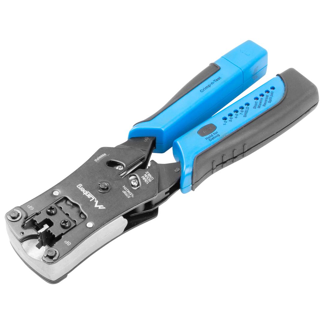 Herramienta crimpadora Lanberg NT-0203 para RJ11, RJ12 y RJ45 con comprobador de cables