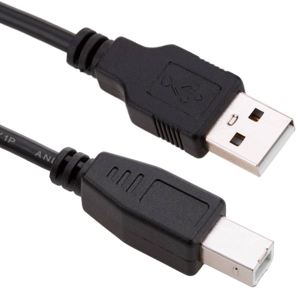 Cable USB negro A macho a USB B macho impresora de 1.8 m