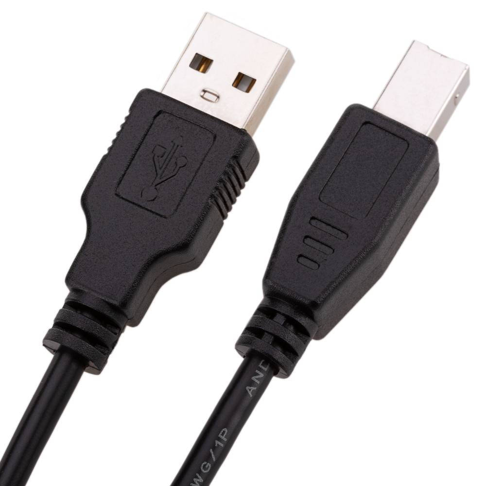 Cable USB negro A macho a USB B macho impresora de 1.8 m