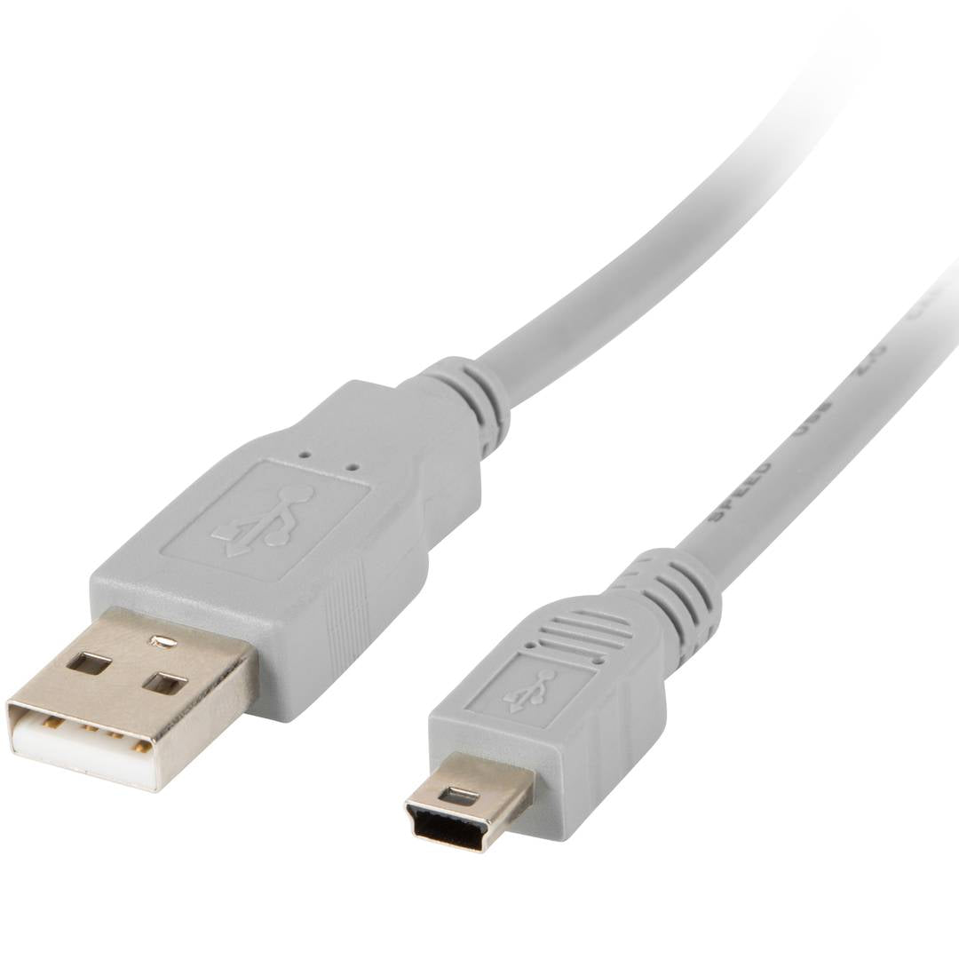 Cable USB de Lanberg USB A 2.0 macho a mini USB macho 1.8 m gris CA-USBK-10CC-0018-S