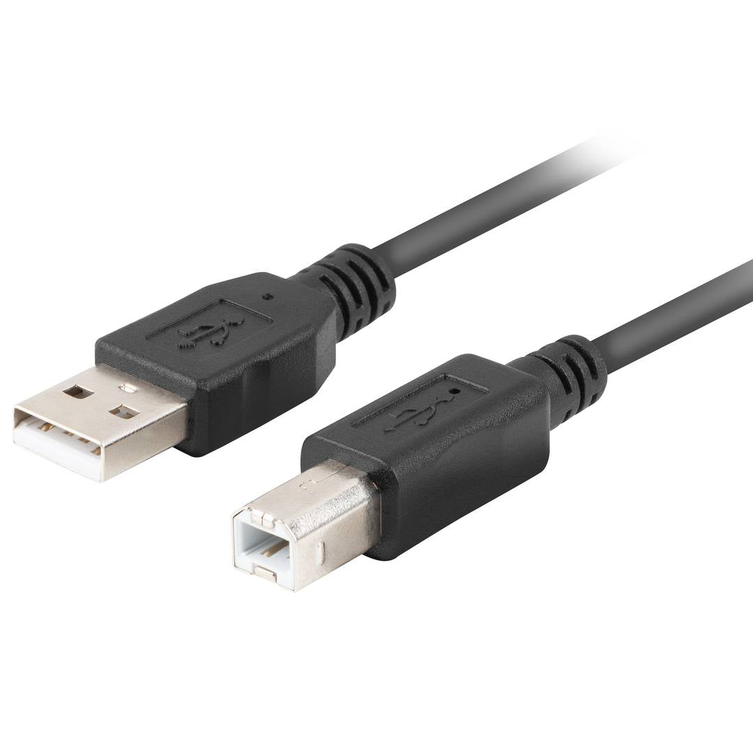 Cable USB-A macho a USB-B macho 2.0 de 1.8 m color negro de Lanberg CA-USBA-15CU-0018-BK