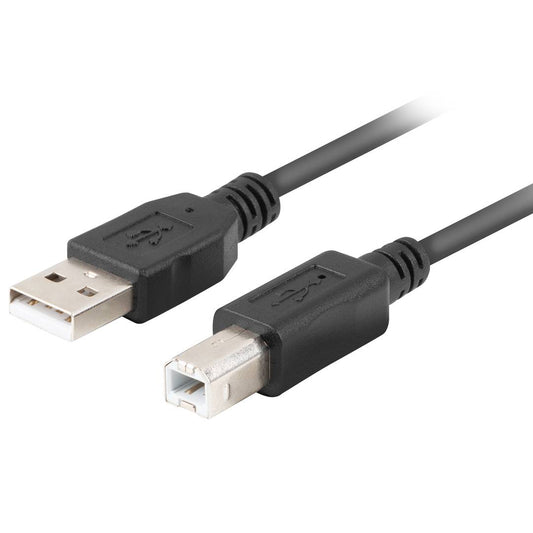 Cable USB-A macho a USB-B macho 2.0 de 1.8 m color negro de Lanberg CA-USBA-15CU-0018-BK