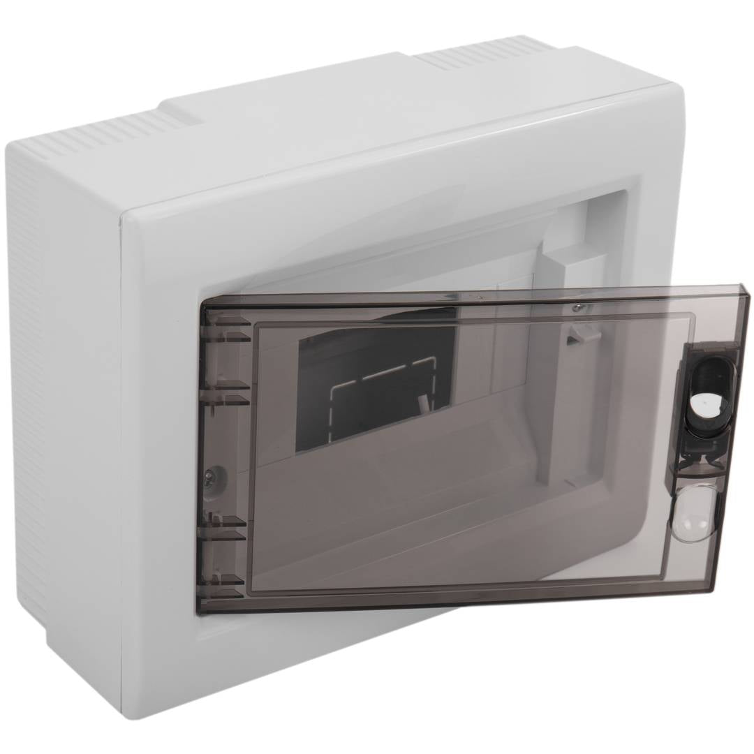 Caja de distribución eléctrica de plástico ABS para superficie de 8 módulos