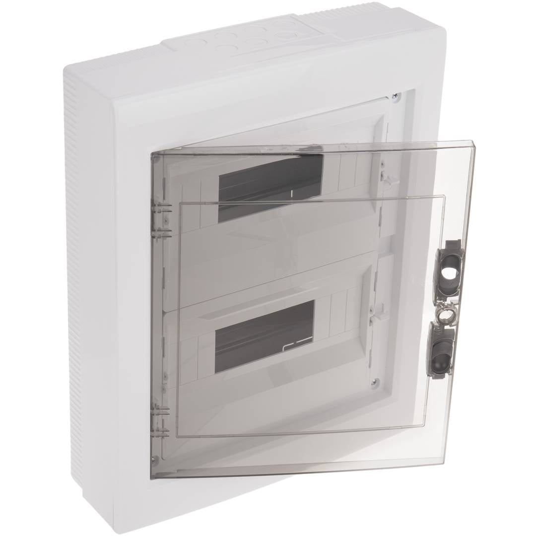 Caja de distribución eléctrica de plástico ABS para superficie de 24 módulos