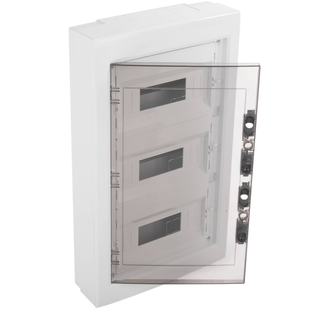 Caja de distribución eléctrica de plástico ABS para superficie de 36 módulos