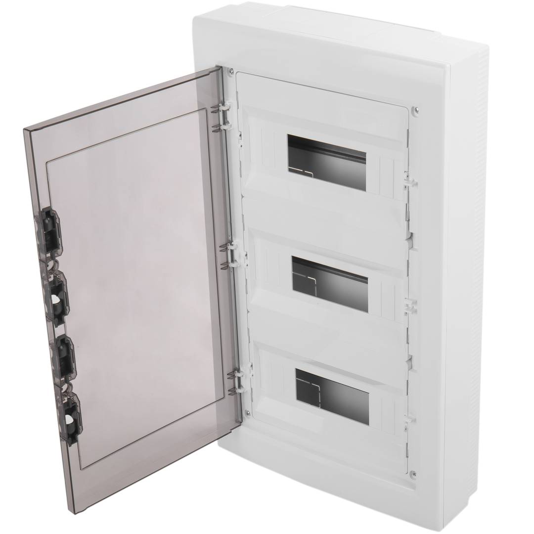 Caja de distribución eléctrica de plástico ABS para superficie de 36 módulos