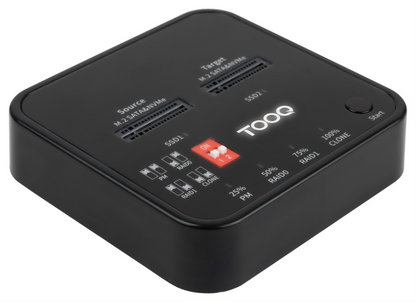 TooQ Docking Station USB-C 3.2 Gen 2 Dual Bay para SSD M.2 NGFF/NVMe Clonador, Negro