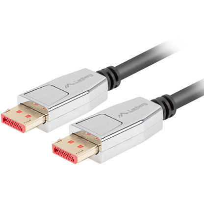Cable Lanberg DisplayPort 1.4 macho a DisplayPort 1.4 macho 20 pines 1m 8k negro CA-DPDP-20CU-0010-BK