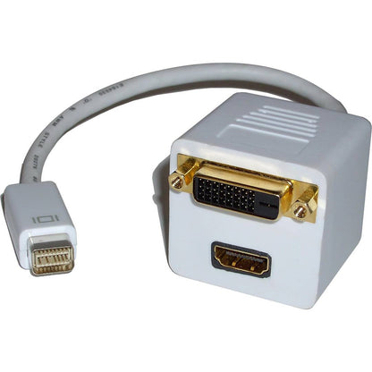 Cable duplicador pasivo de miniDVI macho a DVI-D y HDMI