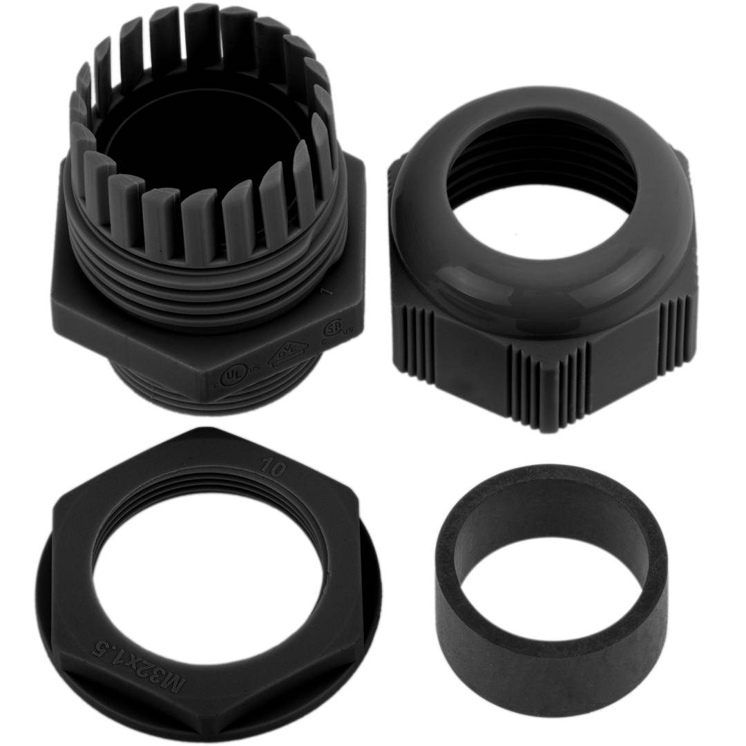 Prensaestopas de poliamida M25x1.5/15 negro