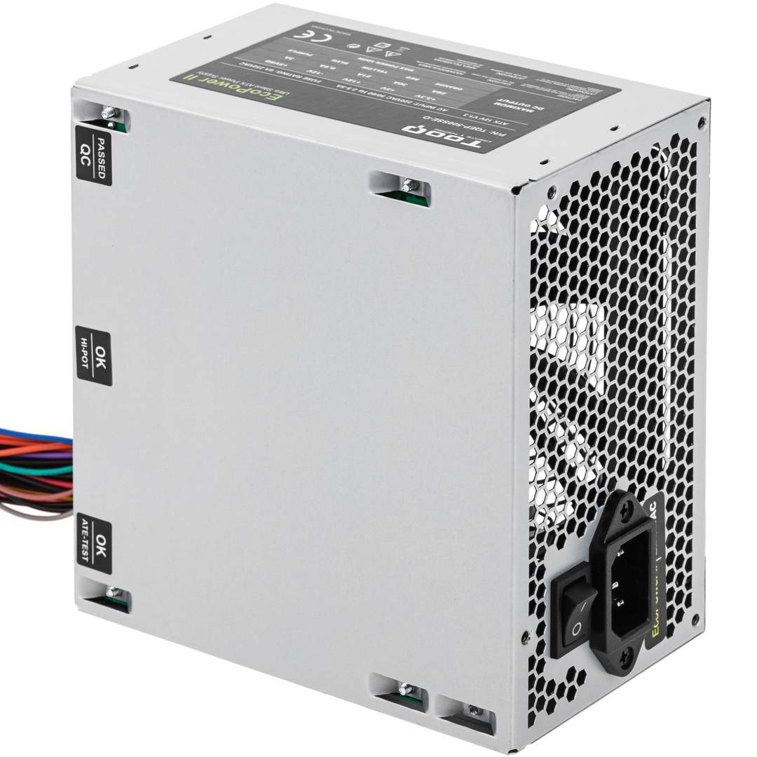 Fuente de alimentación TooQ Ecopower II 500 W con ventilador silencioso de 120 mm