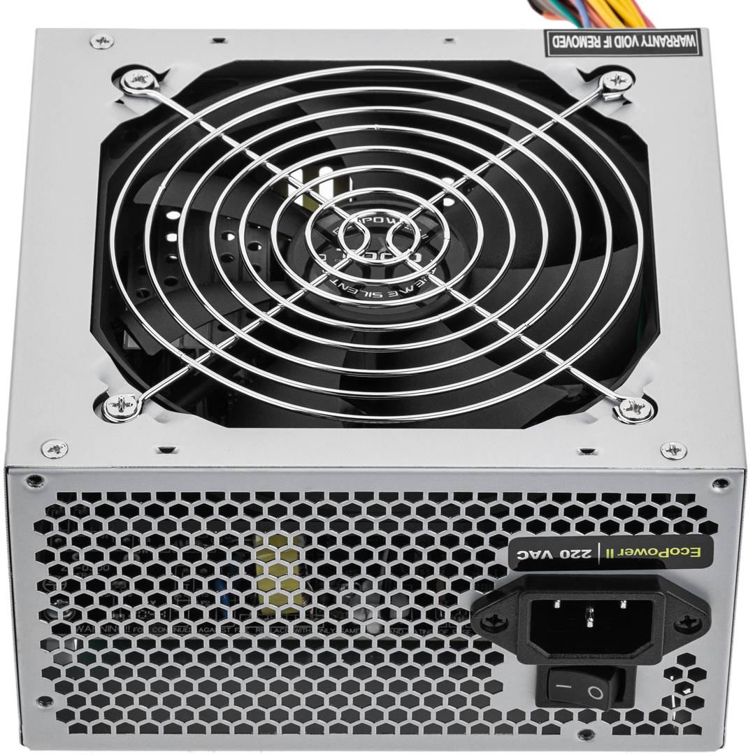 Fuente de alimentación TooQ Ecopower II 500 W con ventilador silencioso de 120 mm