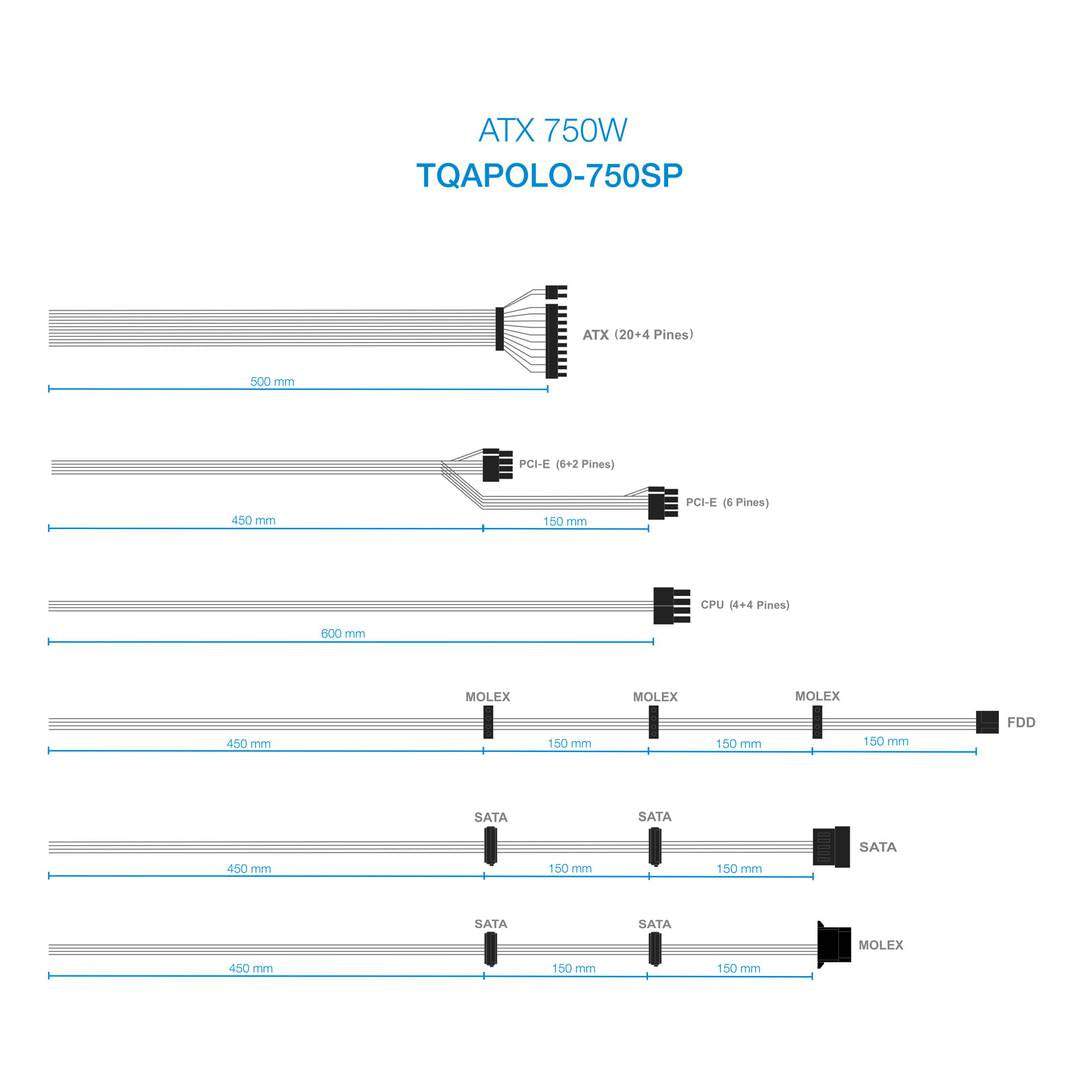 Fuente de alimentación ATX 750W con PFC activo de TooQ TQAPOLO-750SP