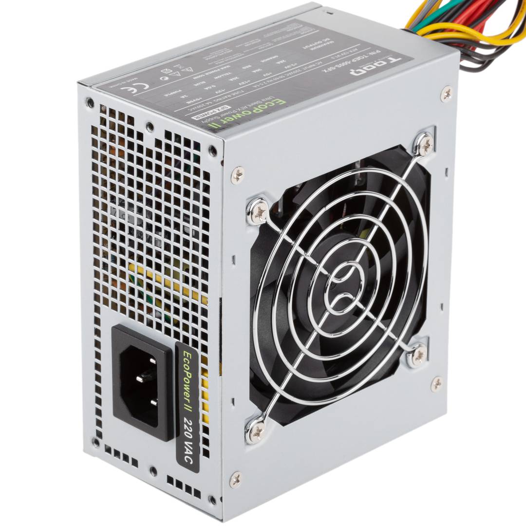 Fuente de alimentación TooQ Ecopower II 500 W con ventilador silencioso de 80 mm TQEP-500S-SFX