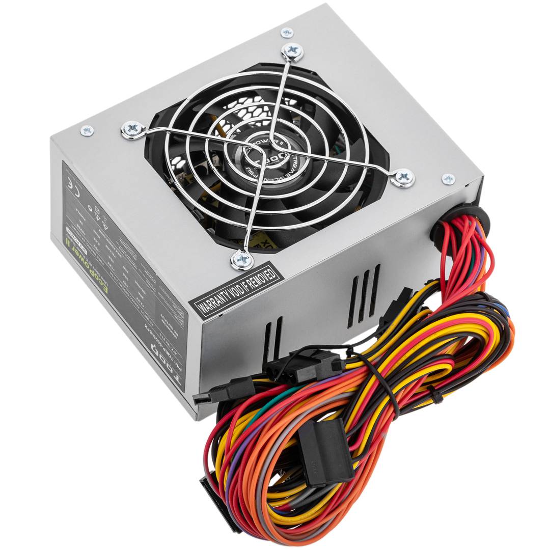 Fuente de alimentación TooQ Ecopower II 500 W con ventilador silencioso de 80 mm TQEP-500S-SFX