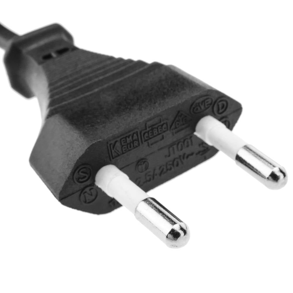 Cable de alimentación eléctrico IEC-60320 de 1.5m. Enchufe C7 hembra a bipolar macho