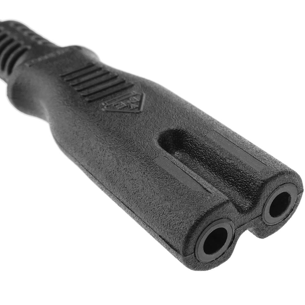Cable de alimentación eléctrico IEC-60320 de 1.5m. Enchufe C7 hembra a bipolar macho