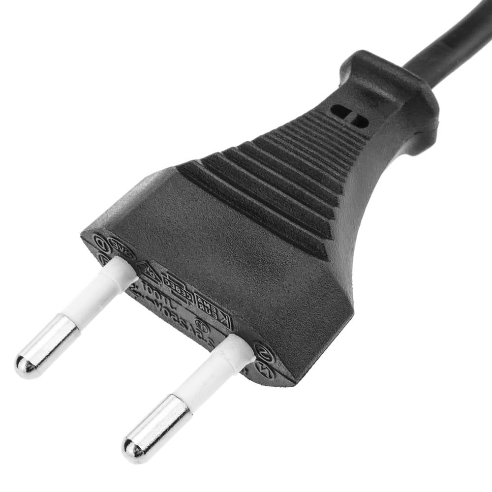 Cable de alimentación eléctrico IEC-60320 de 1.5m. Enchufe C7 hembra a bipolar macho