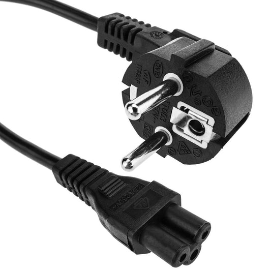 Cable de alimentación eléctrico IEC-60320 C5 a schuko macho de 1.5 m negro