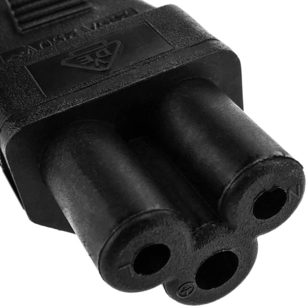 Cable de alimentación eléctrico IEC-60320 C5 a schuko macho de 1.5 m negro