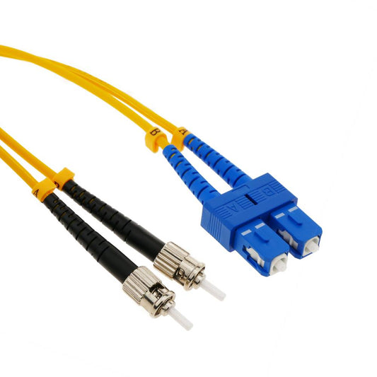 Cable de fibra óptica ST a SC monomodo duplex 9/125 de 3 m OS2
