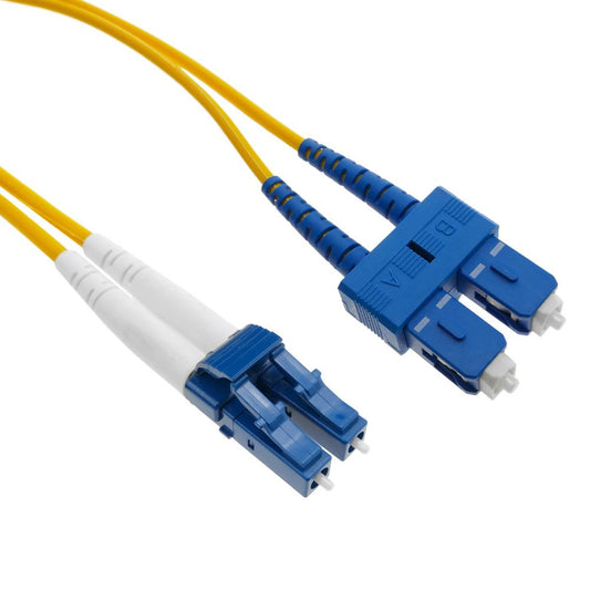 Cable de fibra óptica SC/UPC-LC/UPC monomodo duplex 9/125 de 1 m OS2
