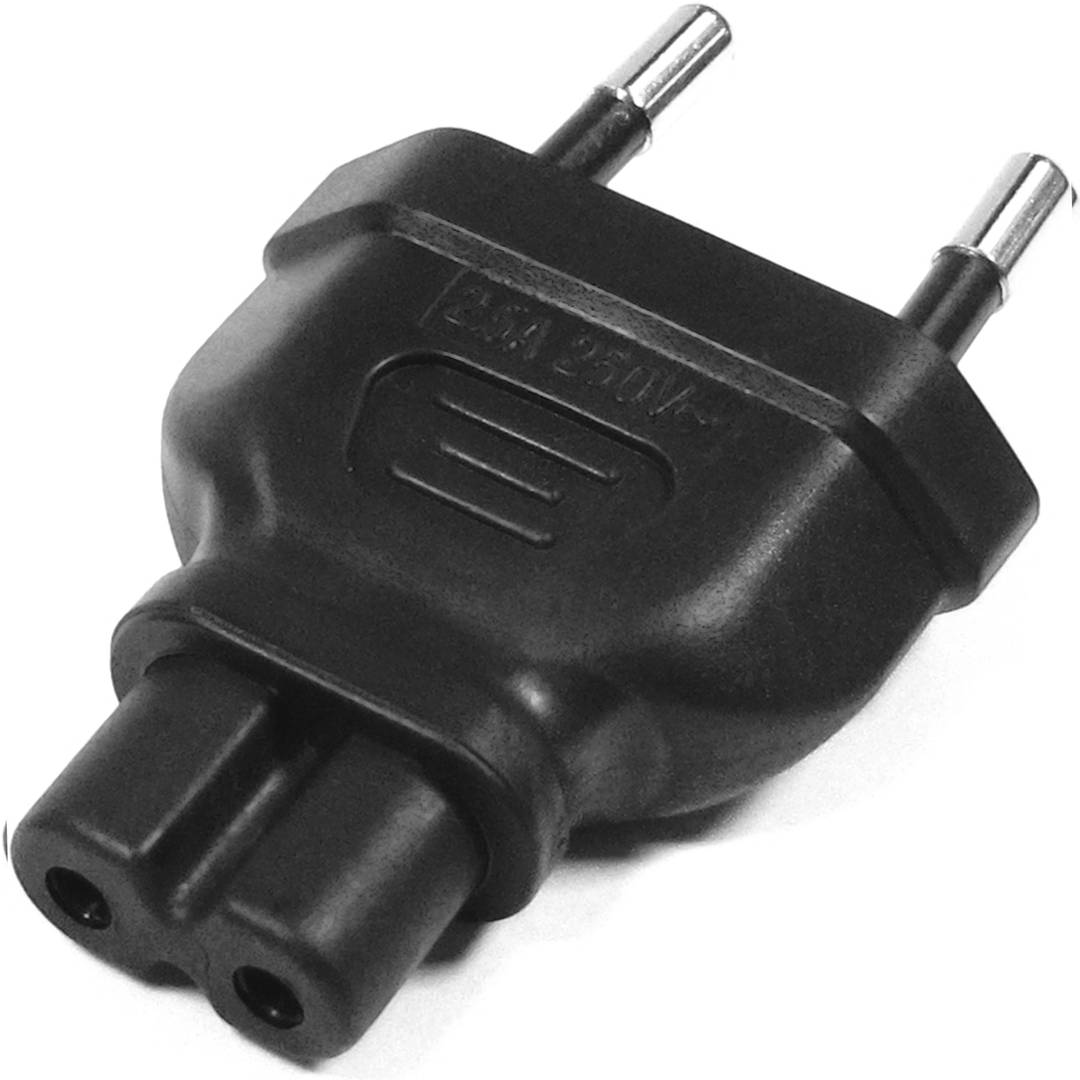 Adaptador de conector IEC-60320 C7 a Bipolar