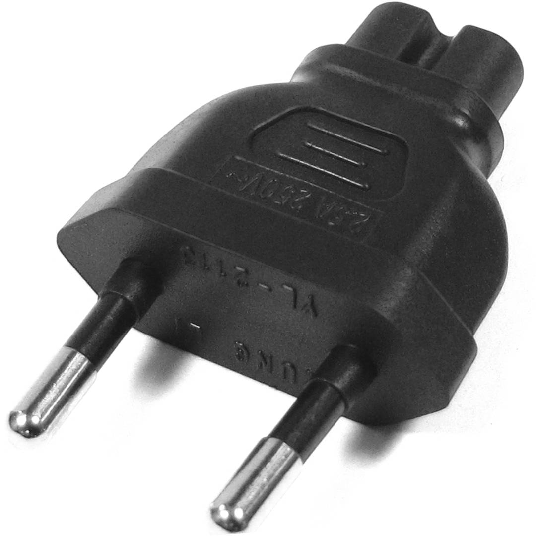 Adaptador de conector IEC-60320 C7 a Bipolar