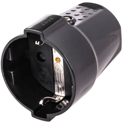 Base móvil schuko 220VAC 16A con toma de tierra