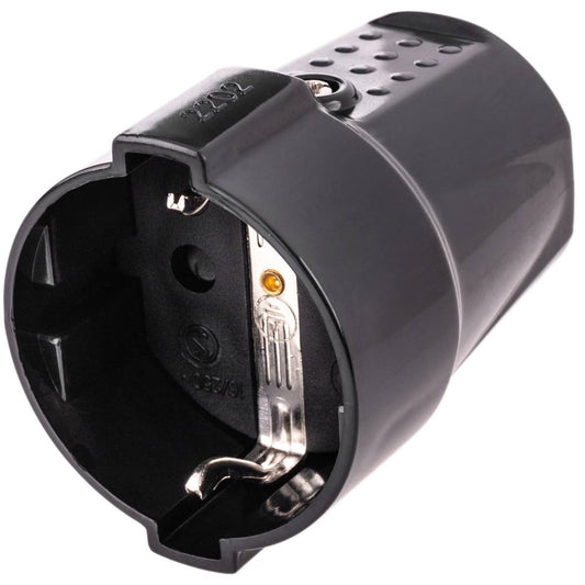 Base móvil schuko 220VAC 16A con toma de tierra