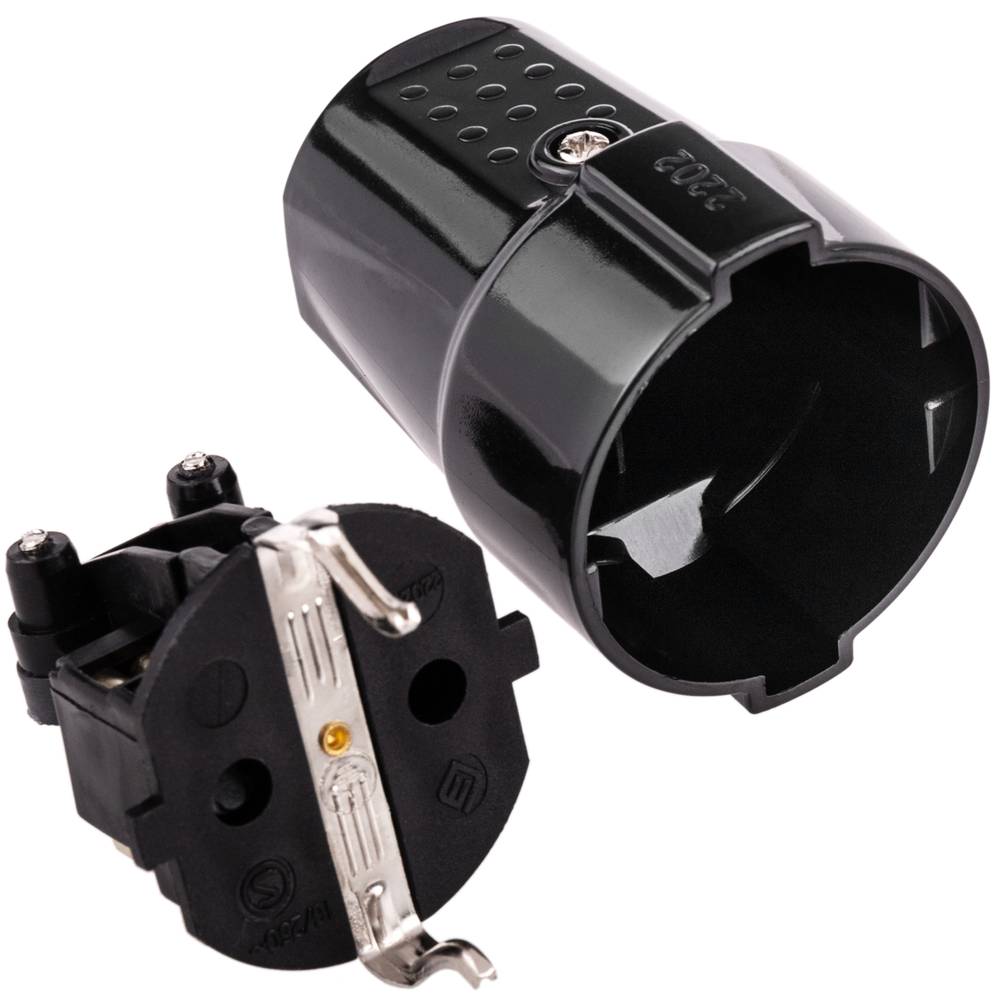 Base móvil schuko 220VAC 16A con toma de tierra