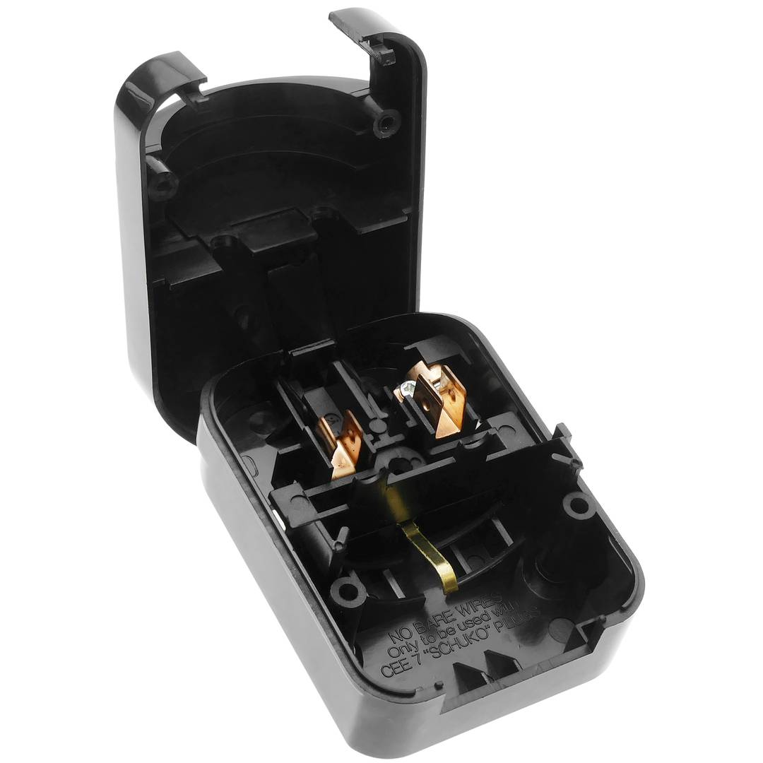 Adaptador enchufe Europa a Reino Unido tipo clavija schuko hembra a clavija BS1363 macho fijo