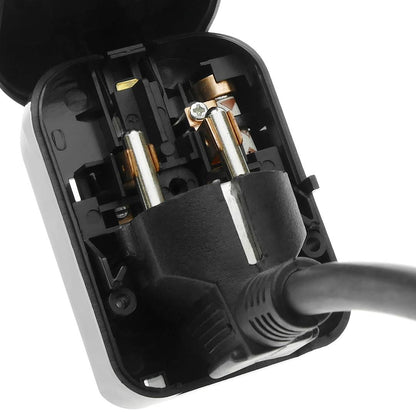 Adaptador enchufe Europa a Reino Unido tipo clavija schuko hembra a clavija BS1363 macho fijo