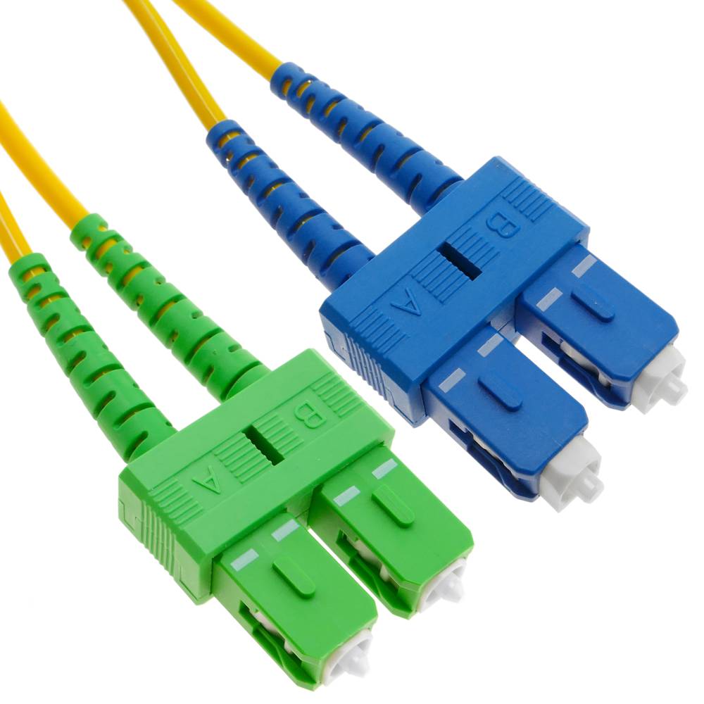 Cable de fibra óptica SC/UPC a SC/APC monomodo duplex 9/125 de 5 m OS2