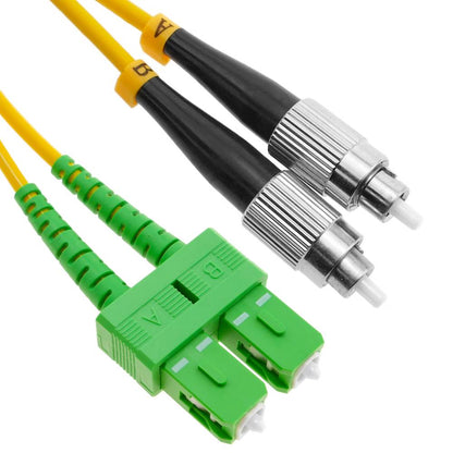 Cable de fibra óptica FC/PC a SC/APC monomodo duplex 9/125 de 3 m OS2