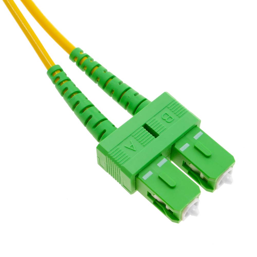 Cable de fibra óptica FC/PC a SC/APC monomodo duplex 9/125 de 3 m OS2