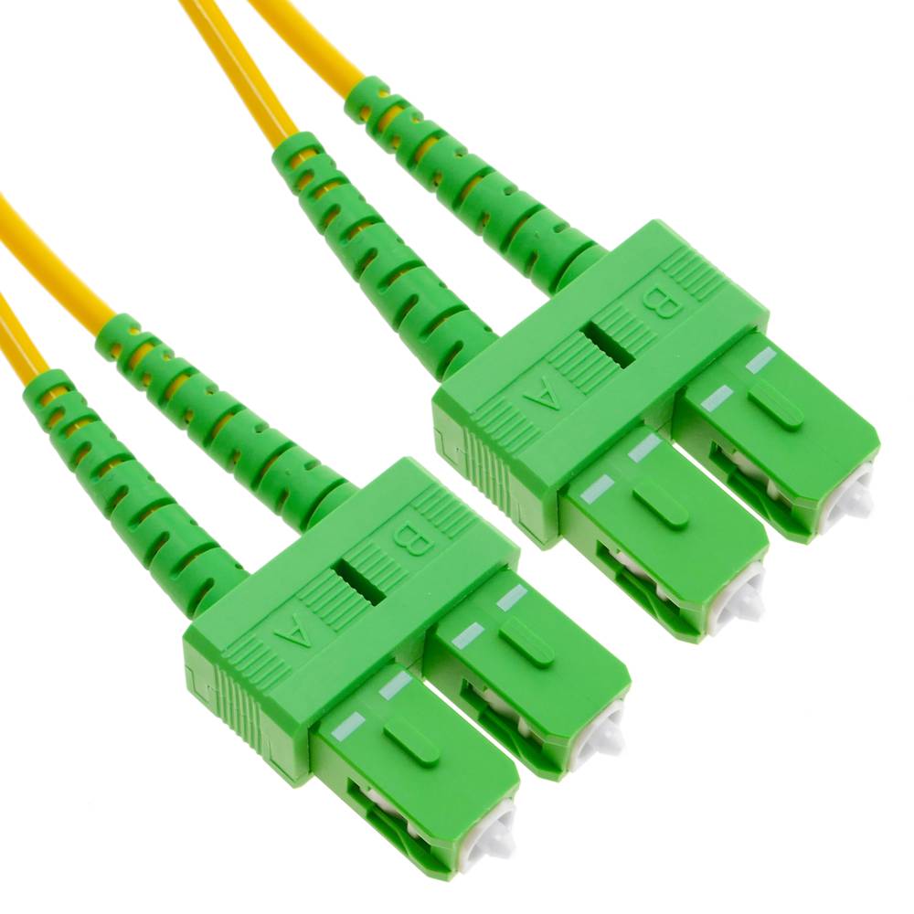 Cable de fibra óptica SC/APC a SC/APC monomodo duplex 9/125 de 2 m OS2