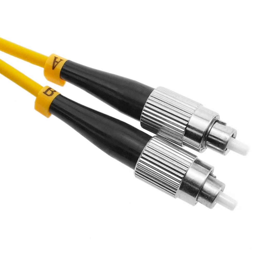 Cable de fibra óptica ST/PC a ST/APC monomodo duplex 9/125 de 2 m OS2
