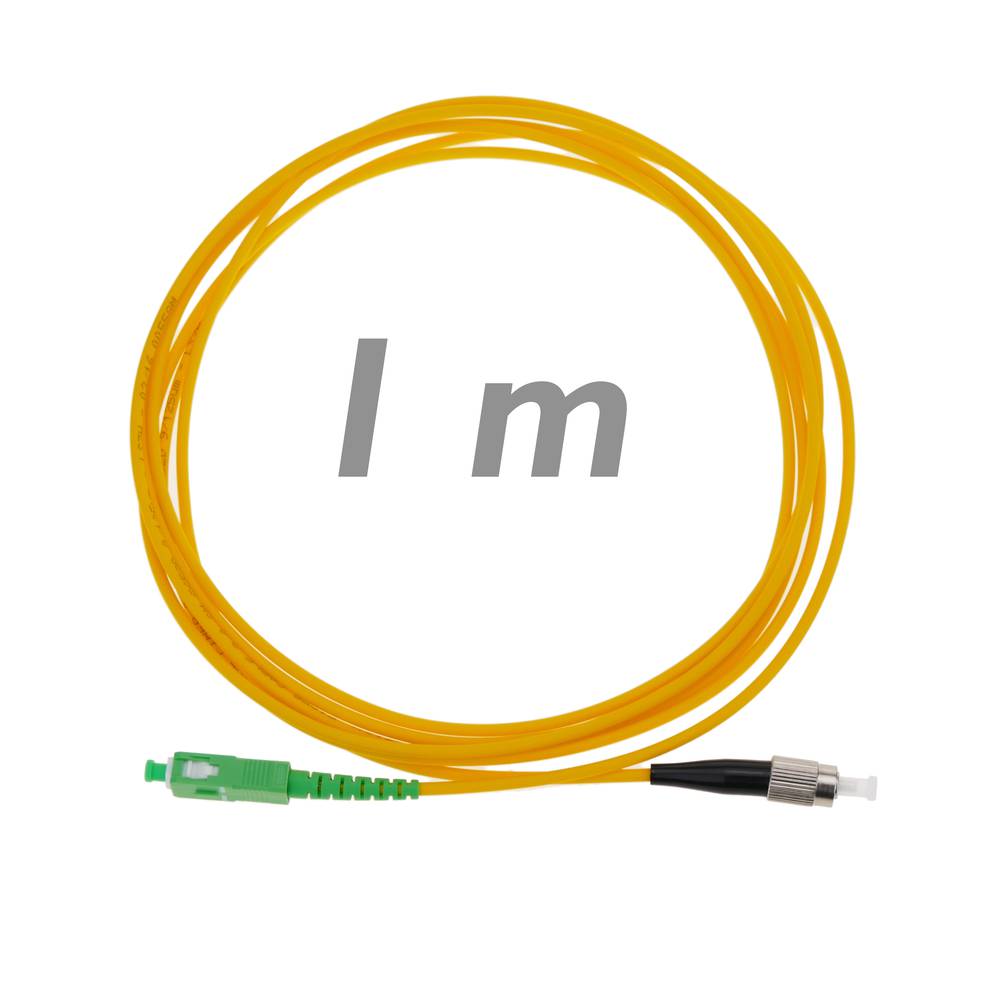 Cable de fibra óptica FC/PC a SC/APC monomodo simplex 9/125 de 1 m OS2