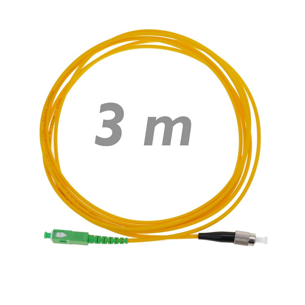 Cable de fibra óptica FC/PC a SC/APC monomodo simplex 9/125 de 3 m OS2