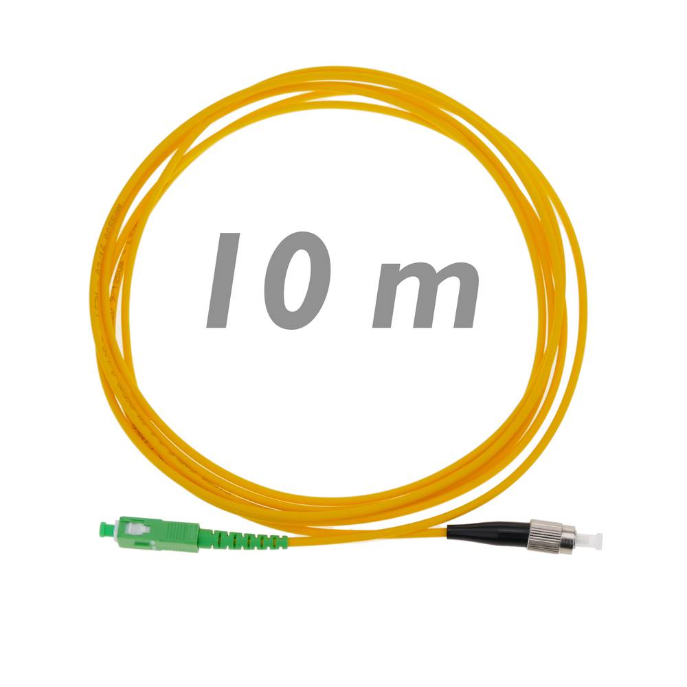 Cable de fibra óptica FC/PC a SC/APC monomodo simplex 9/125 de 10 m OS2