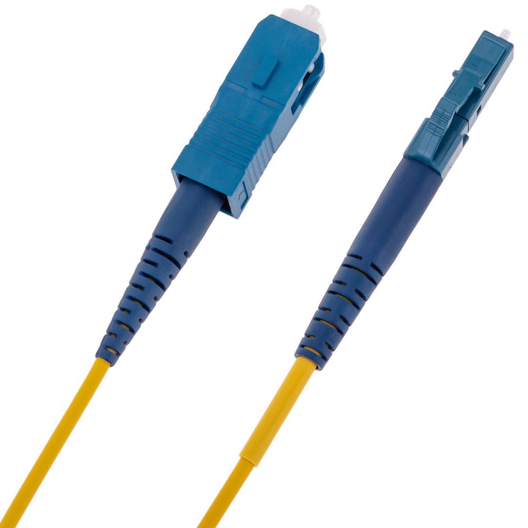 Cable de fibra óptica LC/UPC a SC/UPC monomodo simplex 9/125 G652D de 2 m OS2