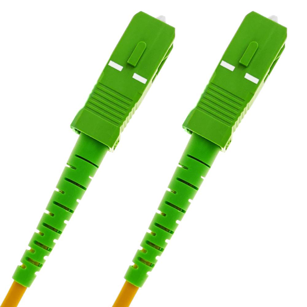 Cable de fibra óptica SC/APC a SC/APC monomodo SMF SX OS2 simplex 9/125 blindado amarillo de 20 m